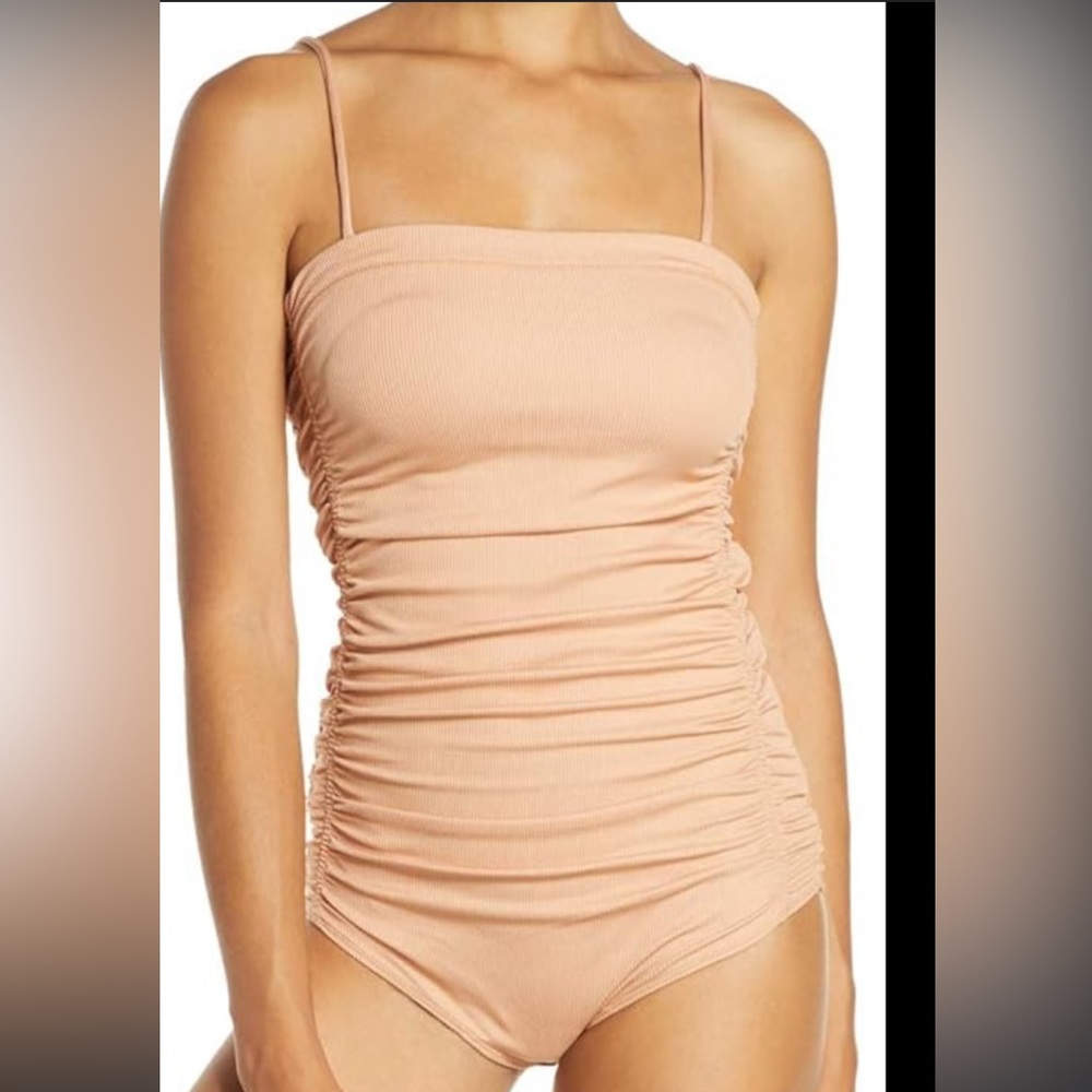 Free People - Ruched Bodysuit - Tan - Great Condition